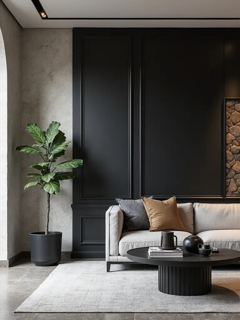 contemporary layered black finishes