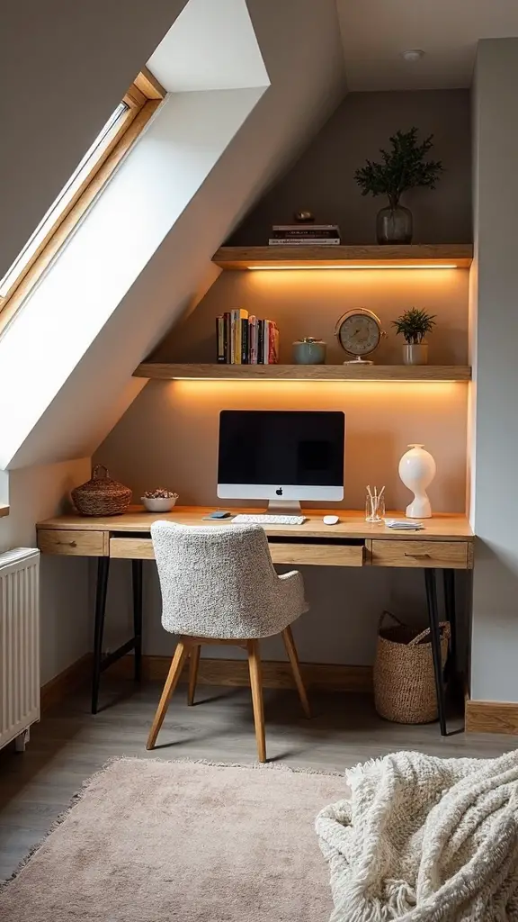 cozy attic corner home office