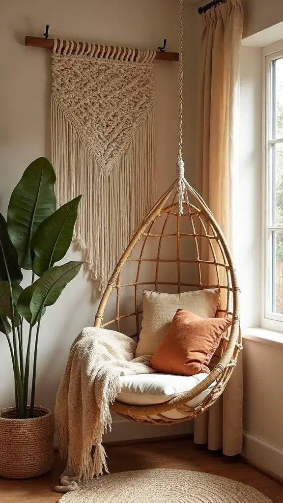 cozy bohemian tranquil reading retreat