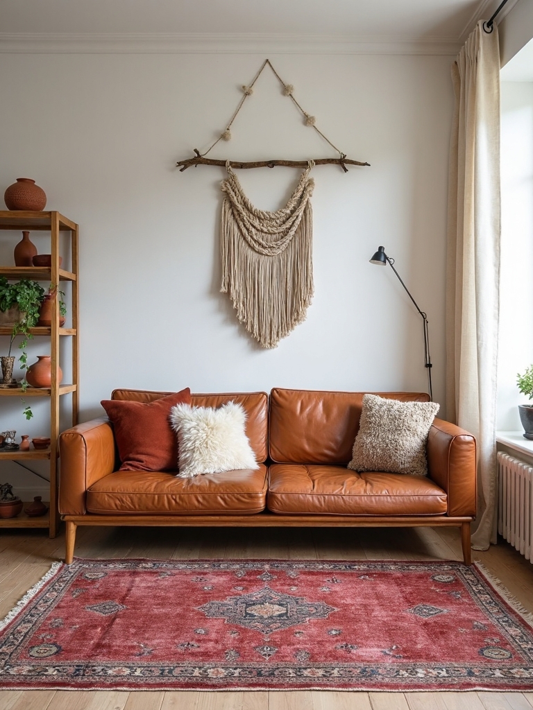 cozy boho minimalist leather vintage sanctuary