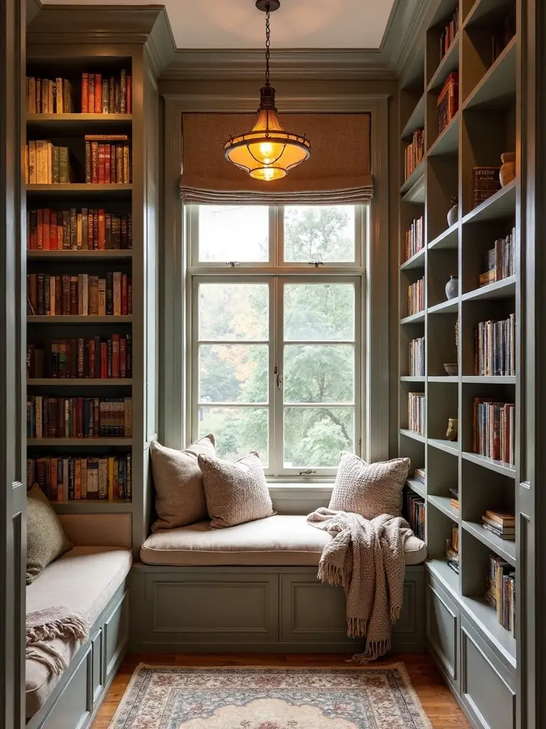 cozy functional organized personalized reading nook