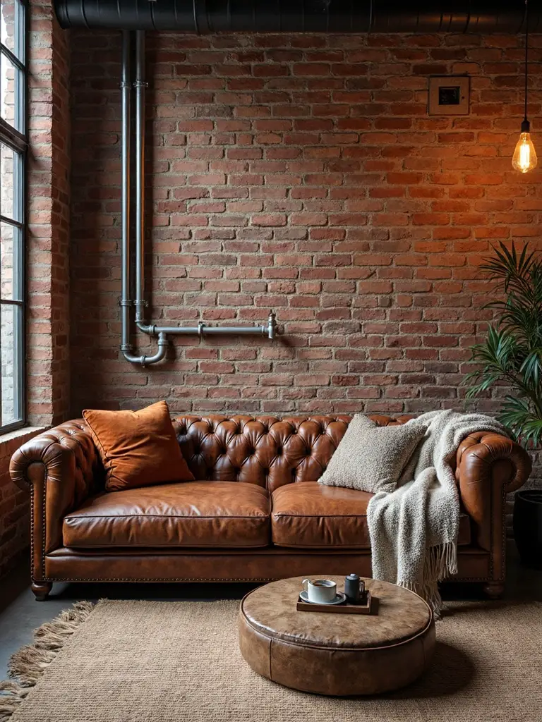 cozy industrial living room sanctuary