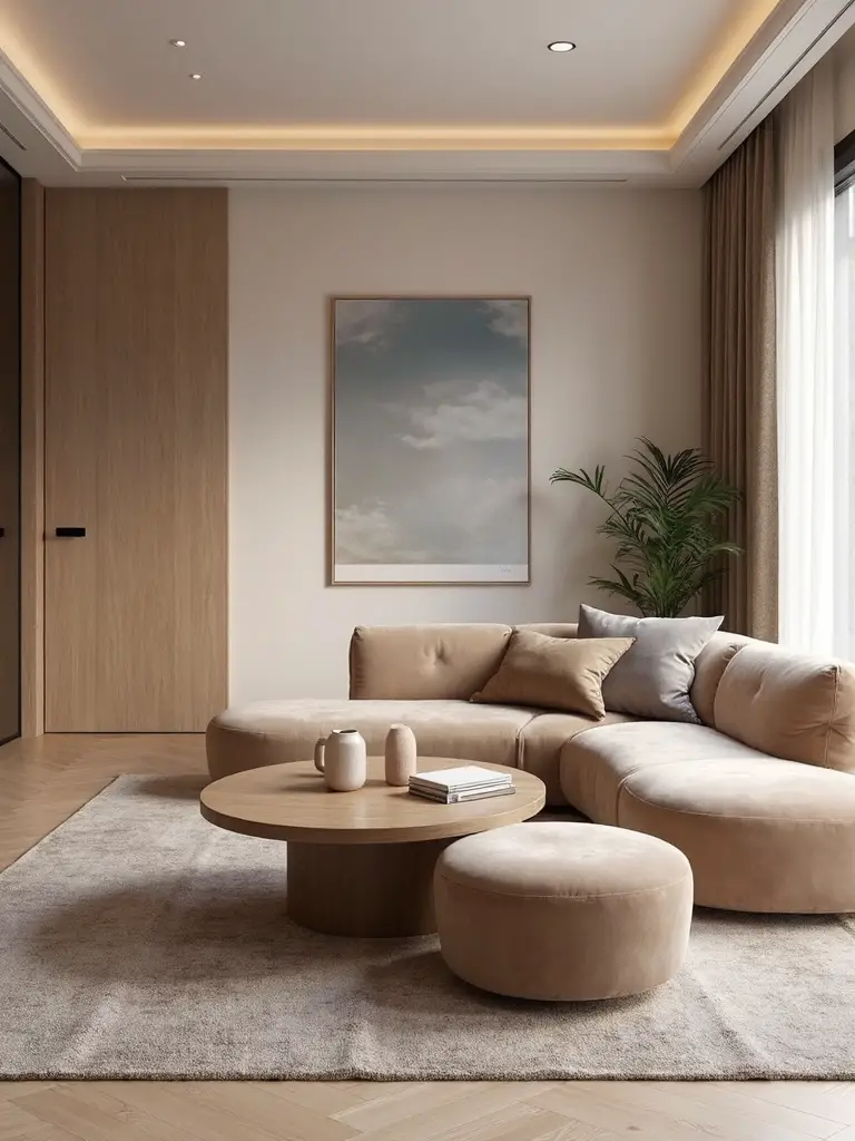 cozy inviting curved comfortable