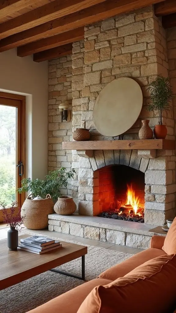 cozy inviting focal fireplace