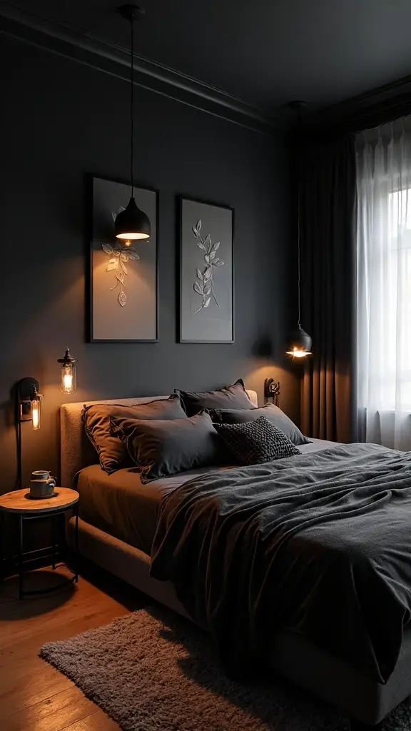 cozy layered ambient bedroom lighting