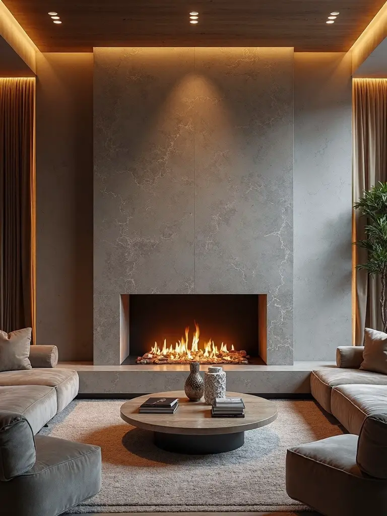 cozy modern fireplace focal point