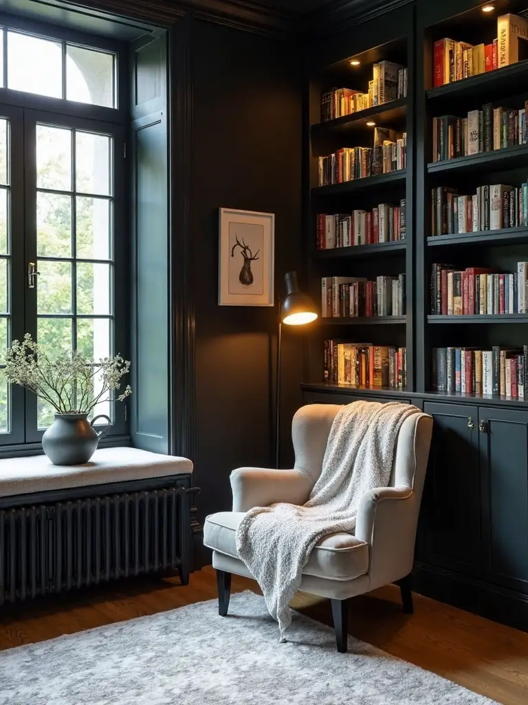 cozy monochromatic plush reading retreat