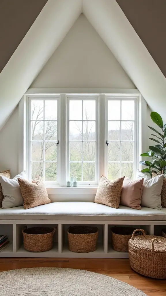cozy reading nook with integrated storage