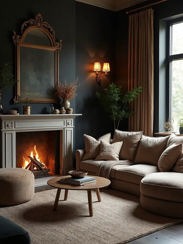 cozy sophisticated black ambiance retreat