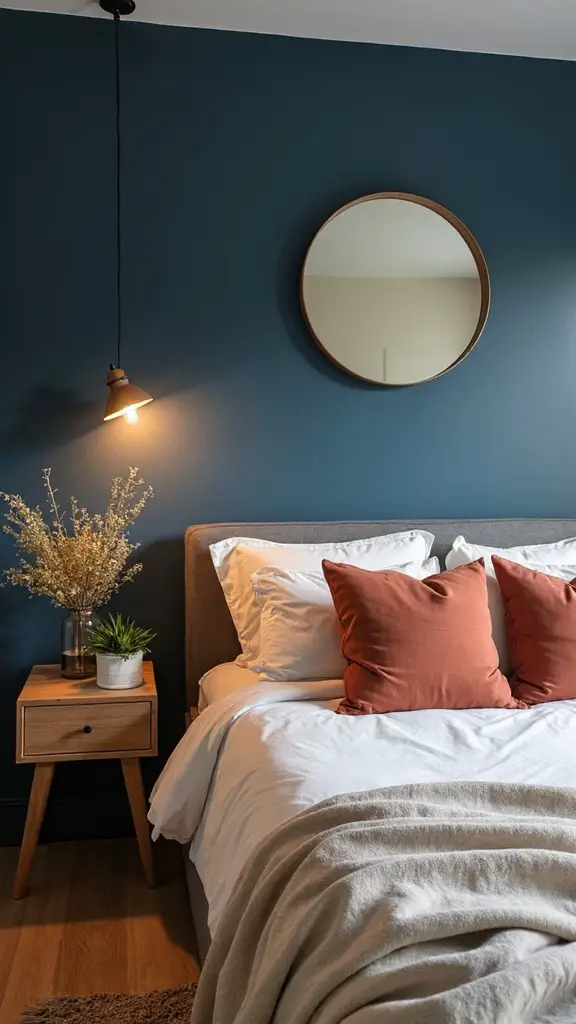 cozy sophisticated dark blue retreat