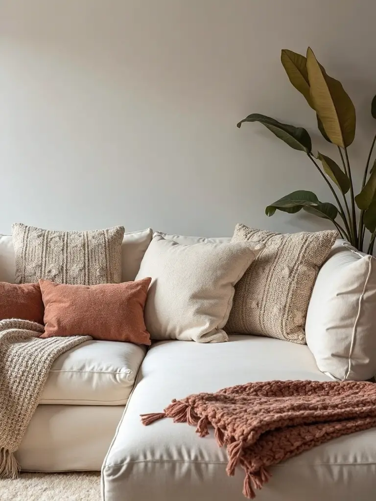 cozy textural layered living spaces