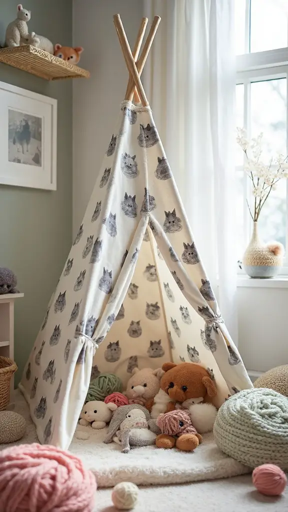 cozy whimsical customizable pet teepee tents