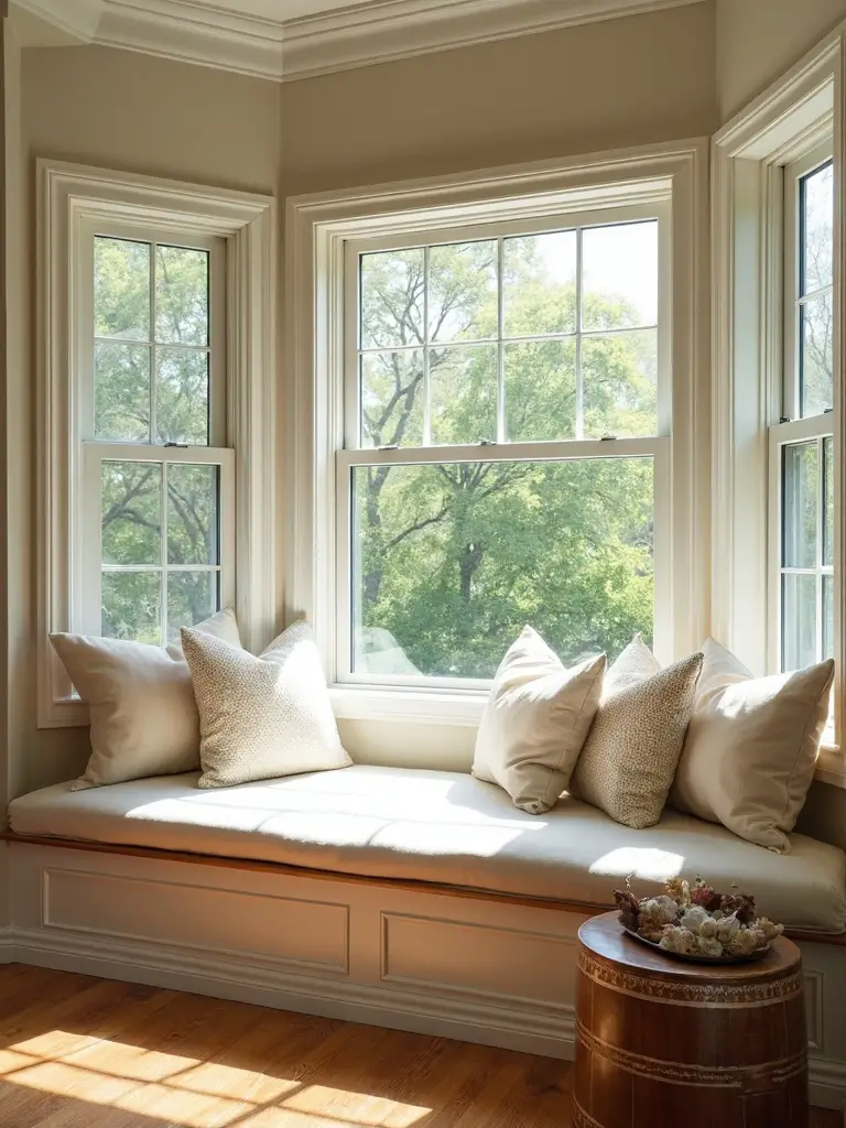 cozy window seat for relaxation