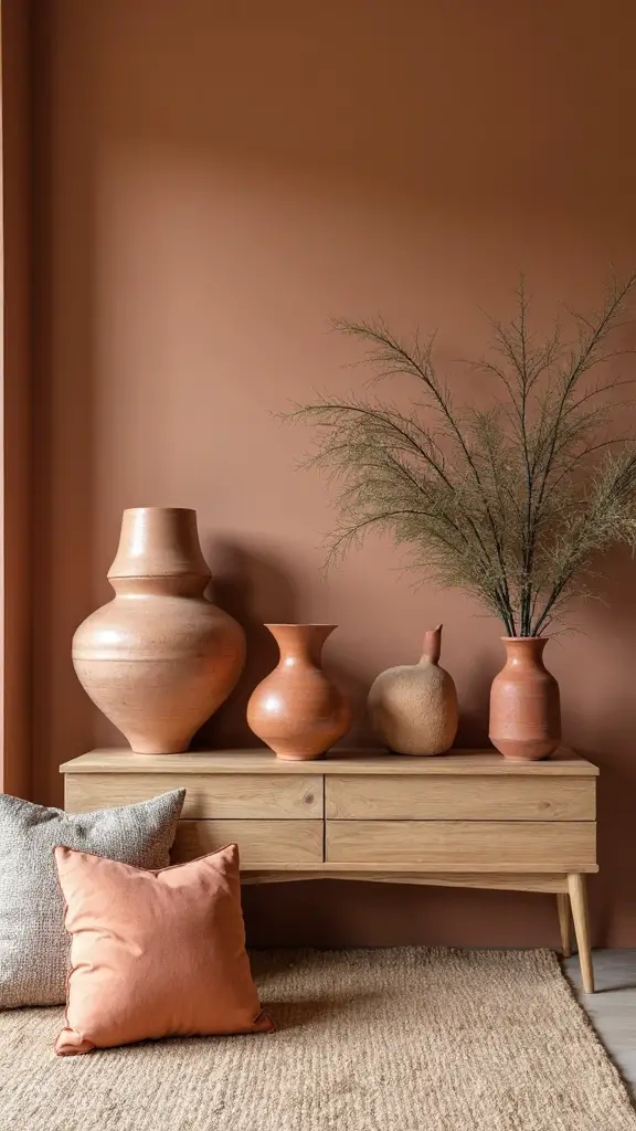 curated ceramic sculptures accentuate natural spaces