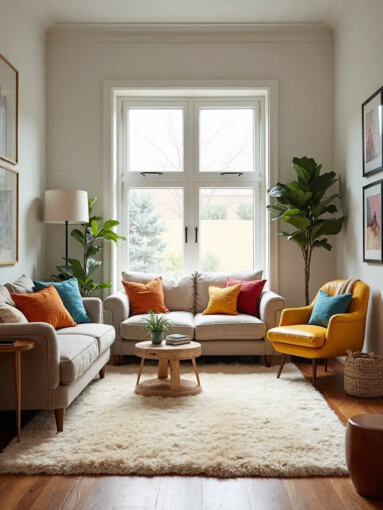 define space with fluffy rug