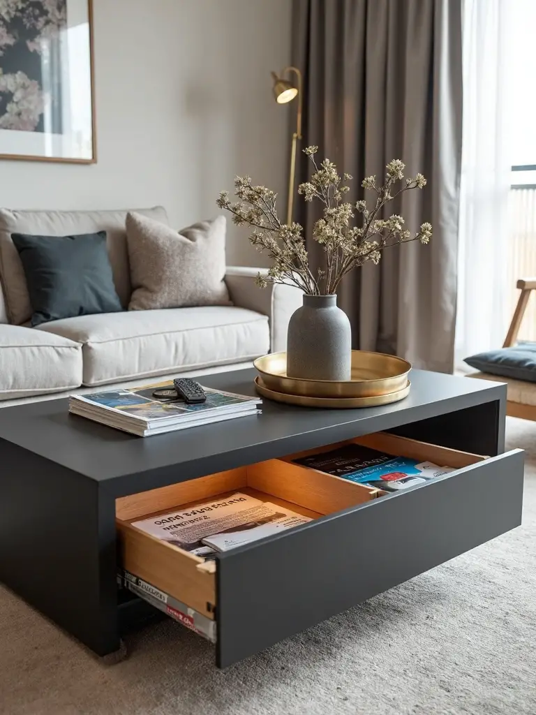 discreet storage coffee table solutions