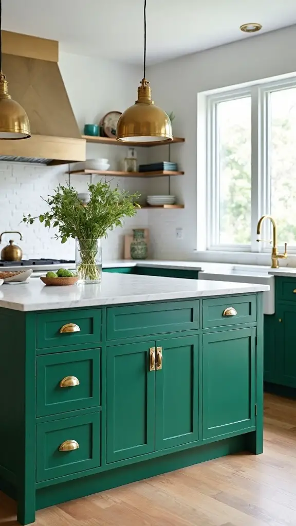 dramatic color transforms kitchen island