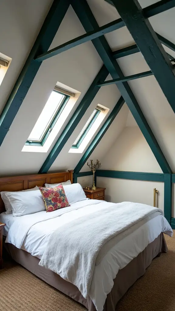 dramatic cozy sophisticated attic bedroom retreat