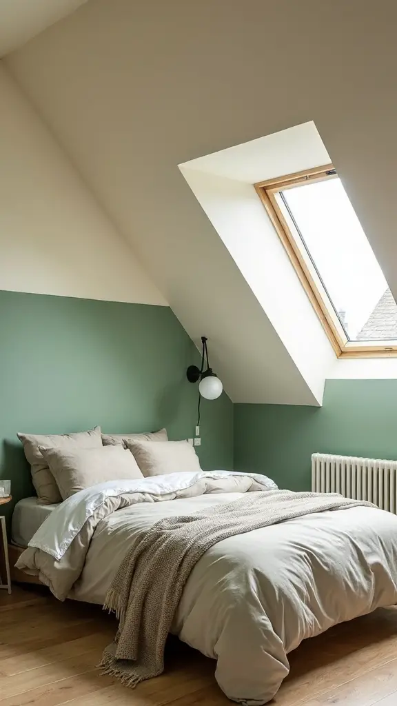 dramatic two tone sloped accent walls