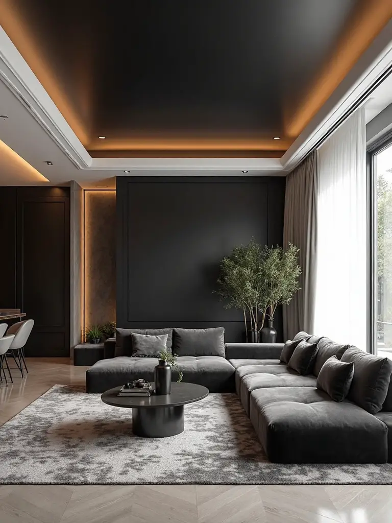dramatic vertical elegant anchoring ceiling