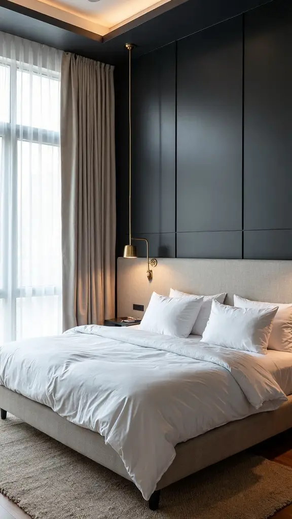 dramatic window framing accent wall composition