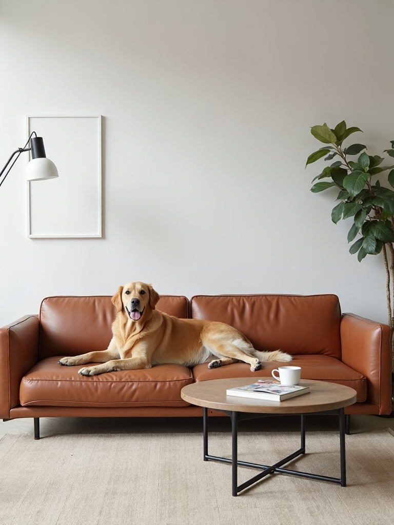 durable pet friendly minimalist leather furniture