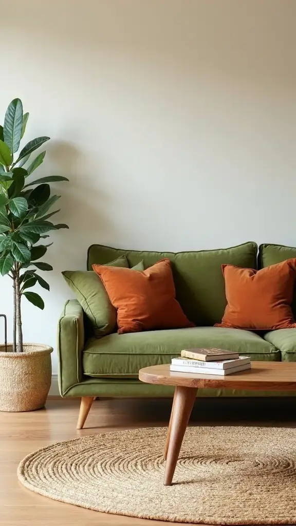 earthy green living room inspiration