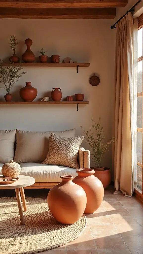 earthy mediterranean clay pot decor