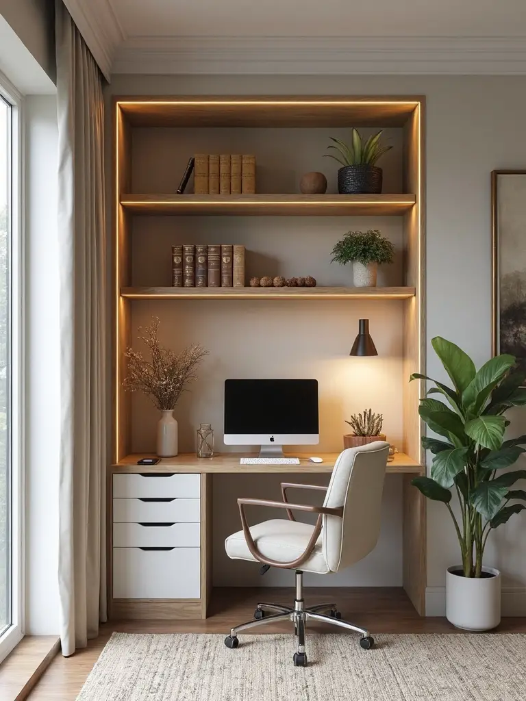 efficient organized streamlined home office nook