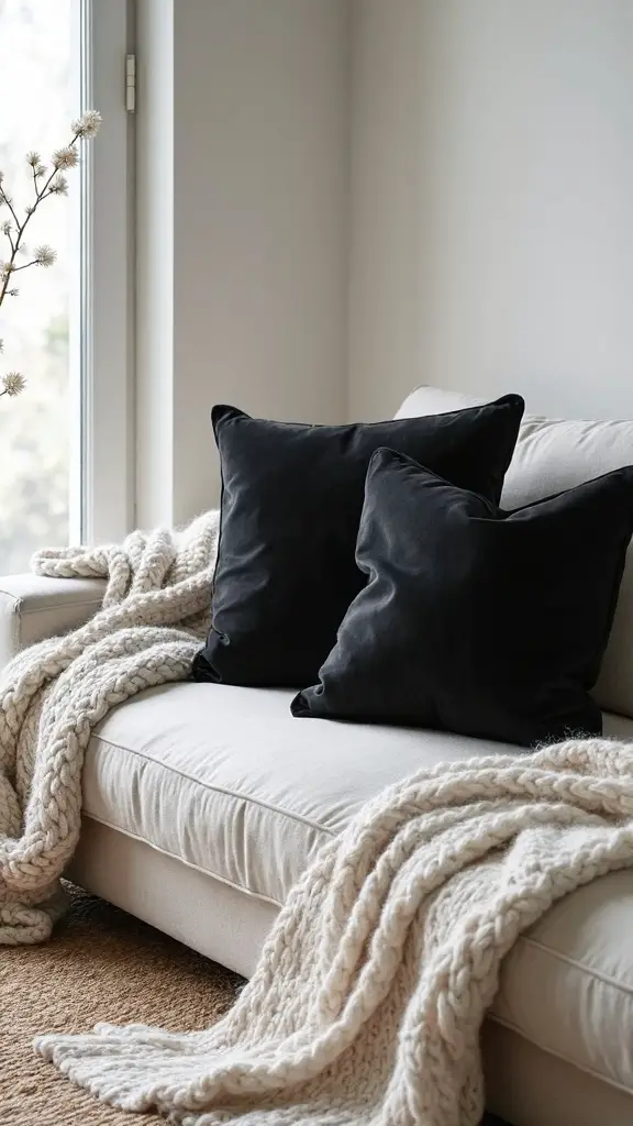 elegant black accents for japandi design