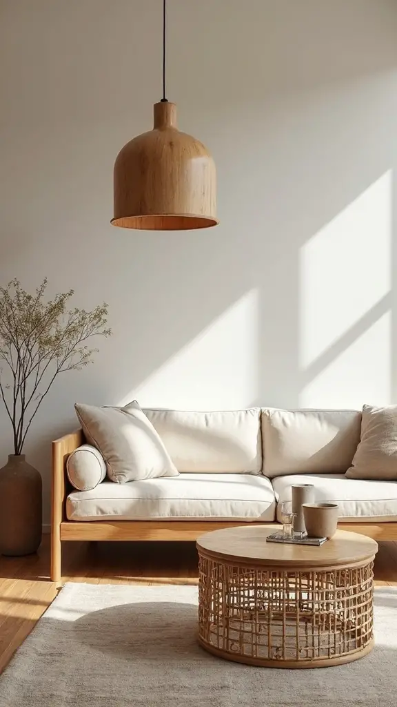 elegant japandi lighting living room