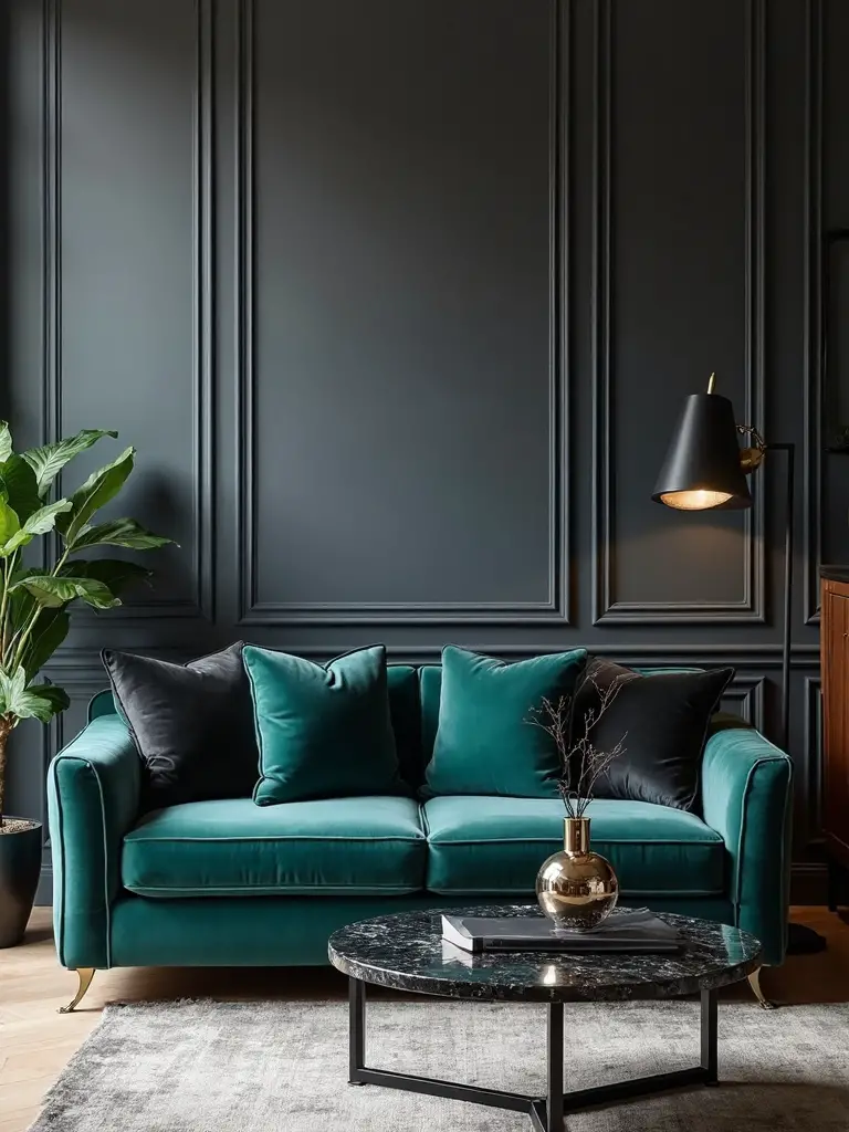 elegant modern teal and black