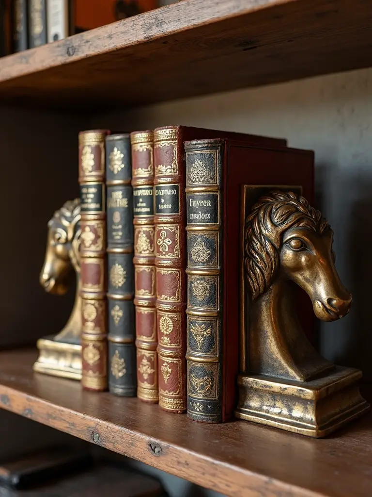 elegant vintage bookshelf decor