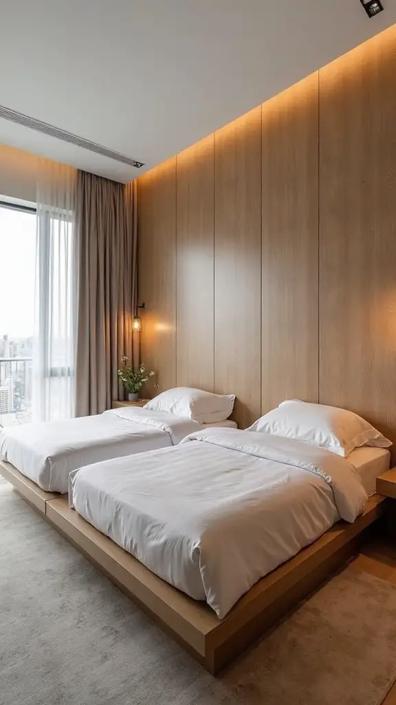 expansive headboard design expands visual space