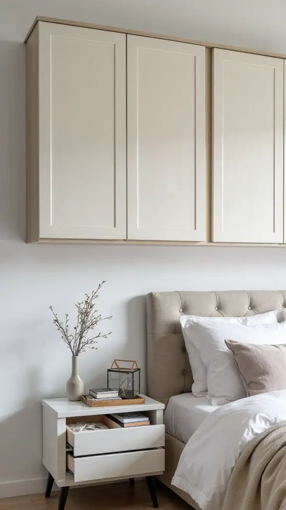 fabric door concealed bedroom storage
