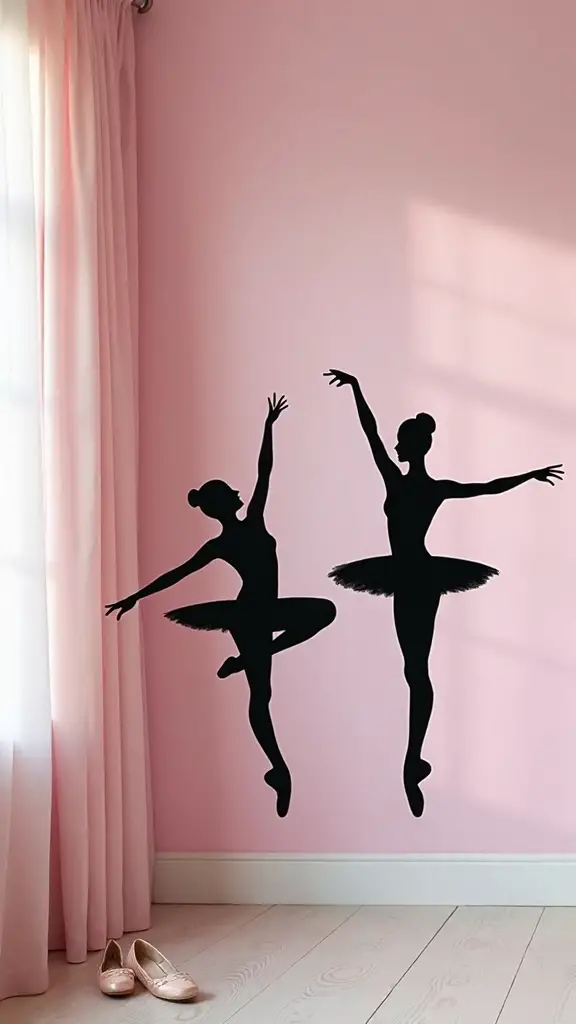 graceful dancing studio wall decals