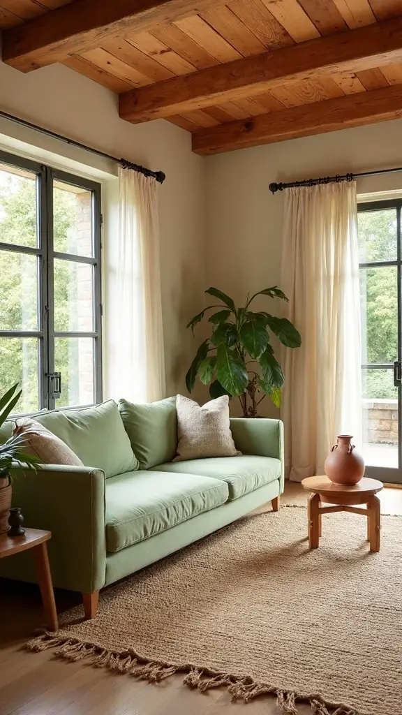 grounded earthy calming living room