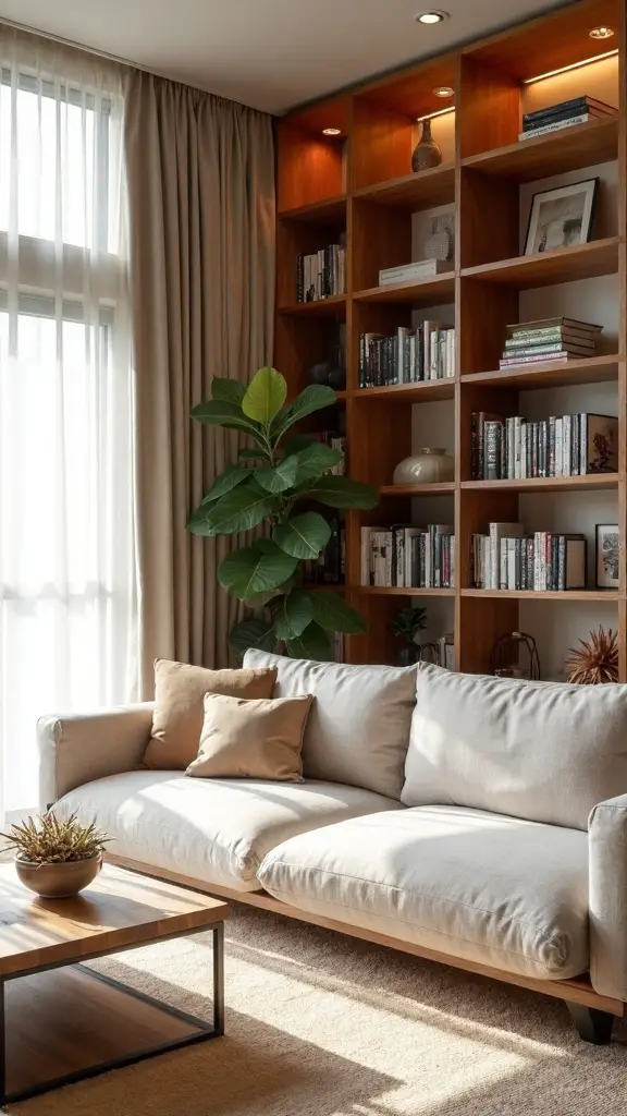 harmonious light filled japandi reading sanctuary