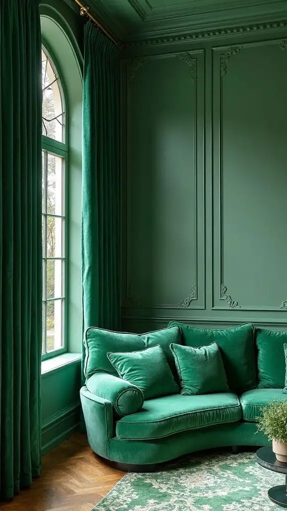 harmonious monochromatic green sanctuary immersion