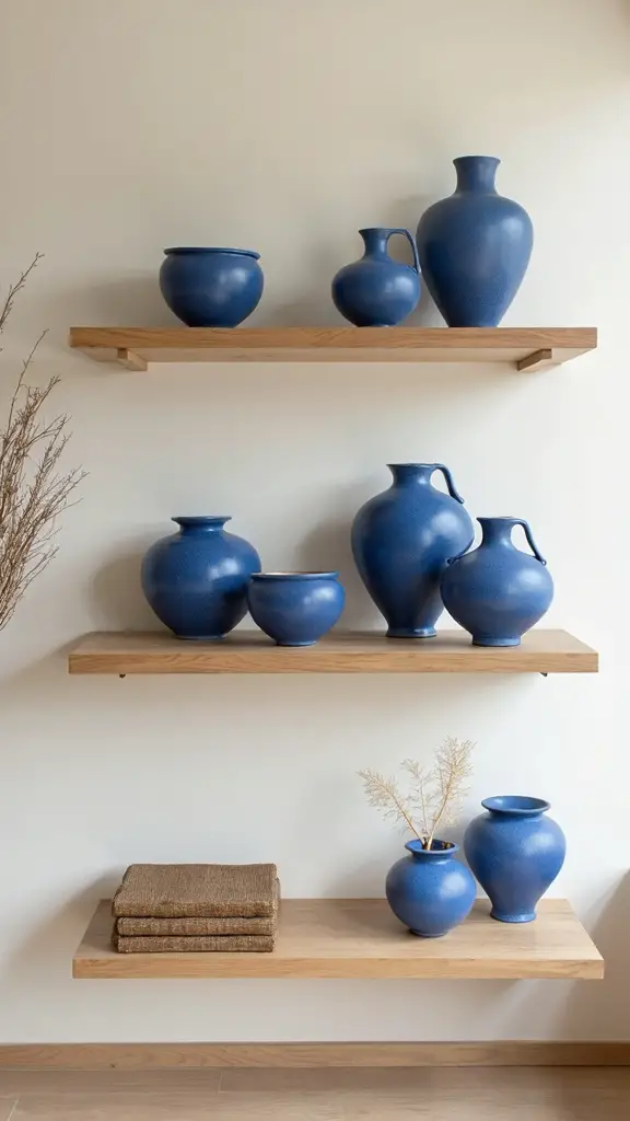 harmonious natural minimalist blue ceramics