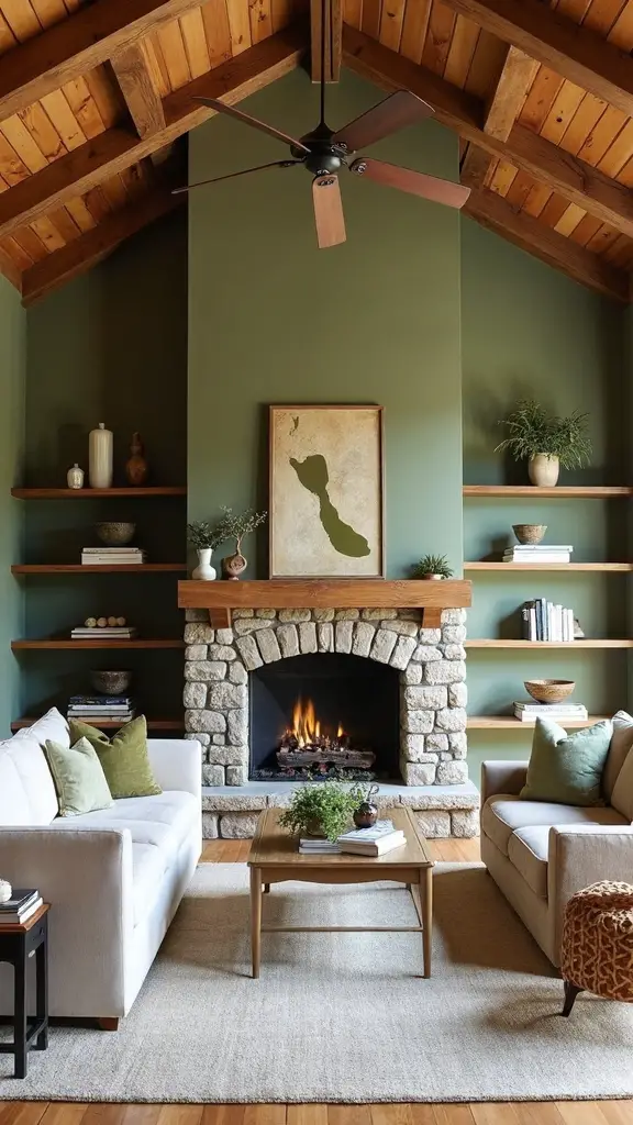 highlight architectural features with olive green