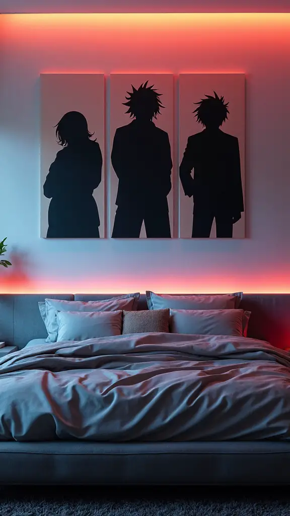 iconic anime character silhouette art panels