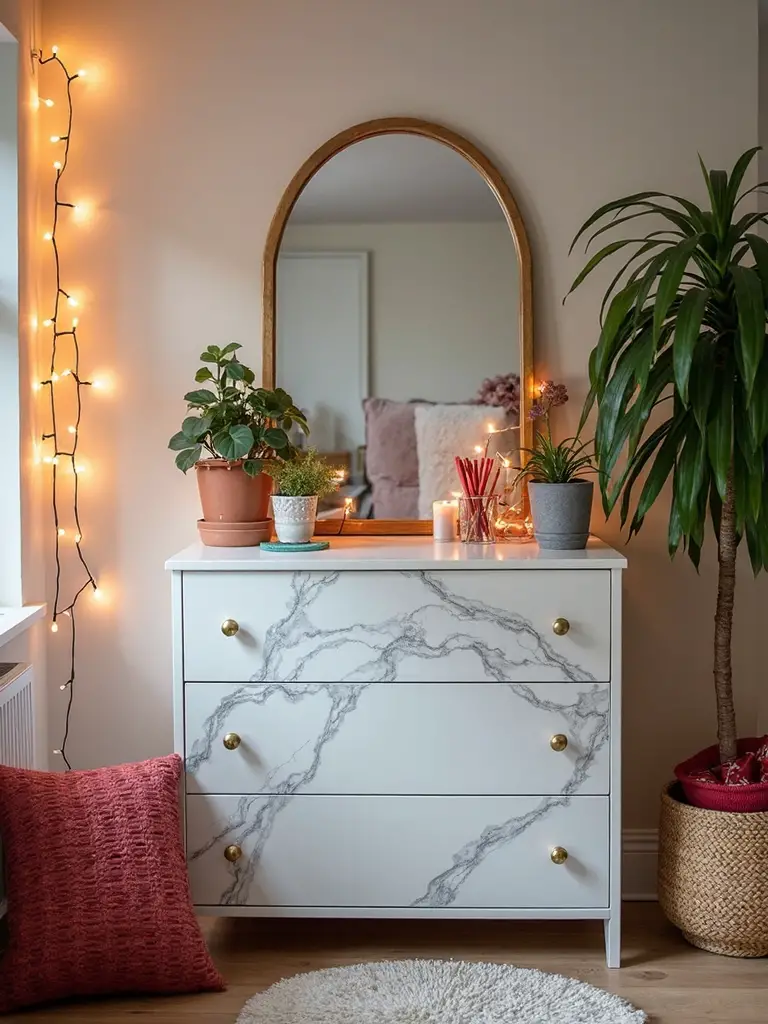 inexpensive furniture revamp using contact paper