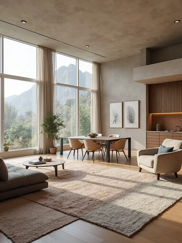 intentional zoning through strategic rug placement