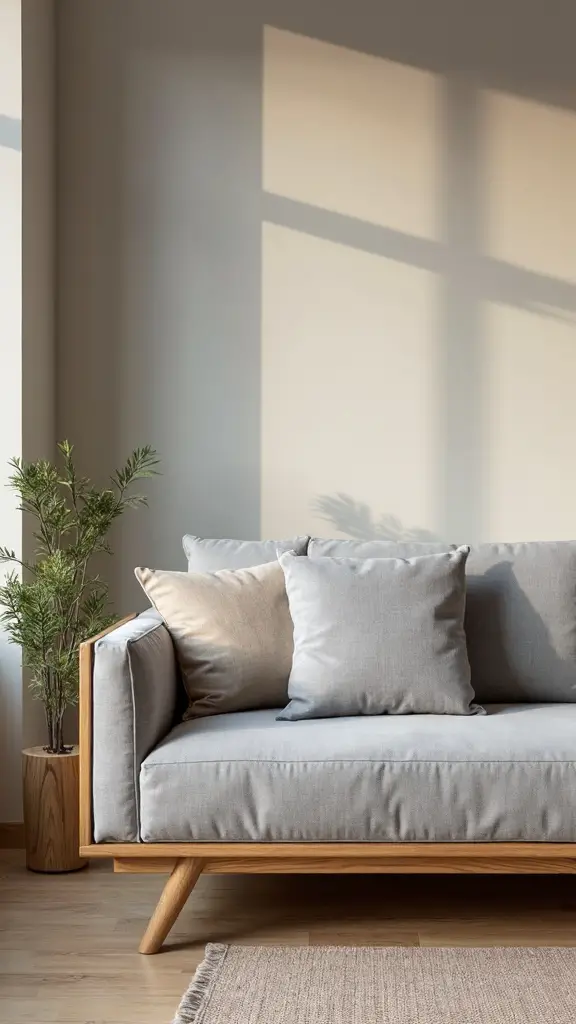 japandi inspired neutral toned upholstered seating