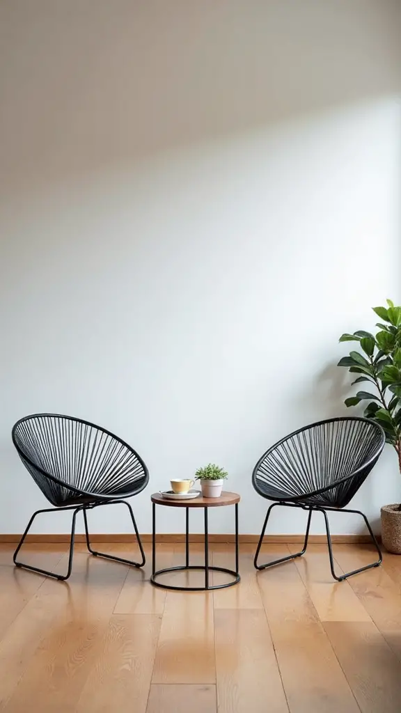 japandi minimalist metal seating focal points