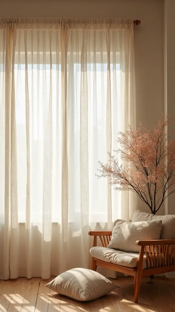 japandi window treatments linen curtains