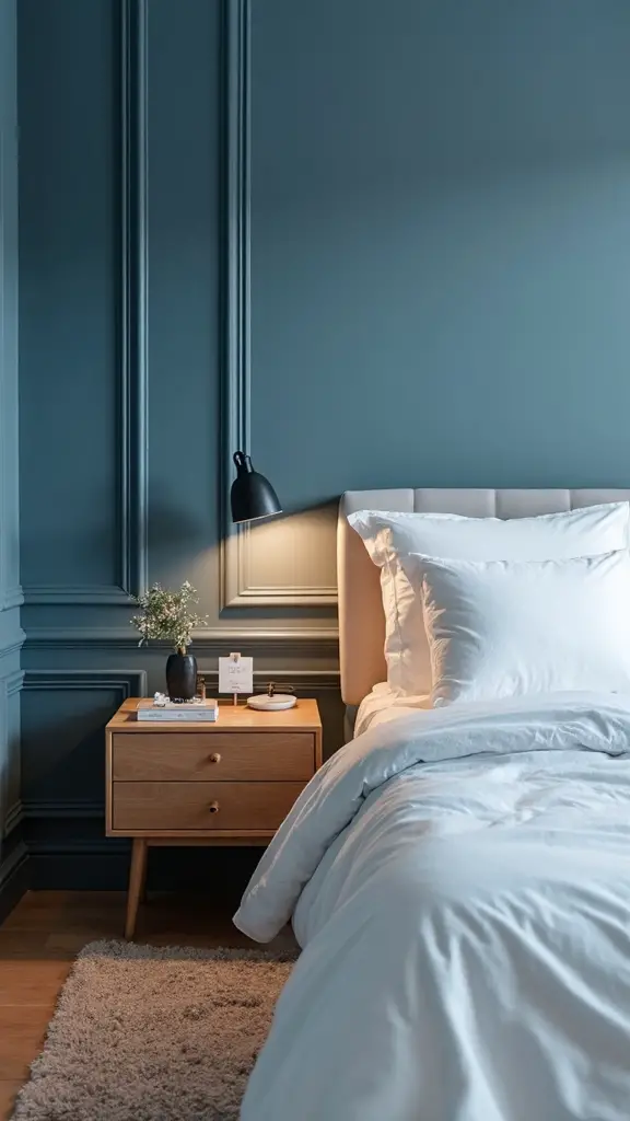 layered blue bedroom sophistication