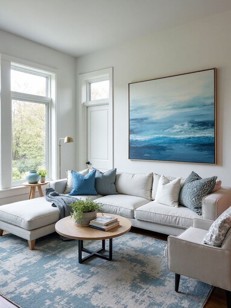 layered coastal blues create ambiance