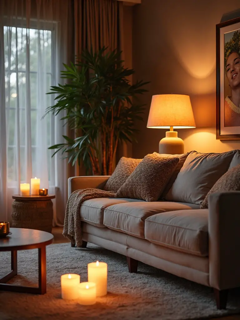 layered lighting creates cozy ambiance